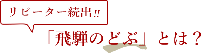 リピーター続出!「飛騨のどぶ」とは?